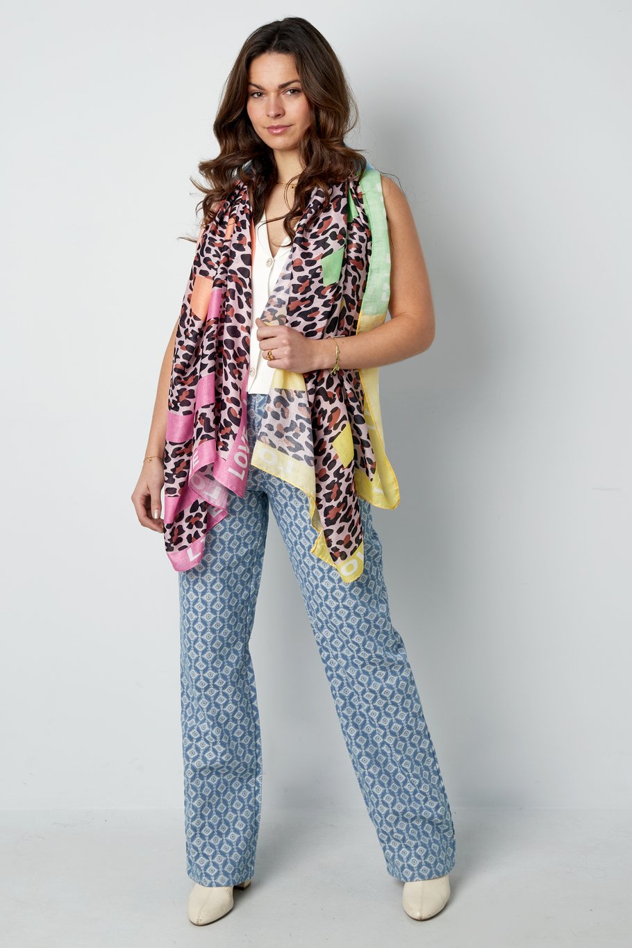 Schal festlicher Panther-Print - Pink multi Bild5